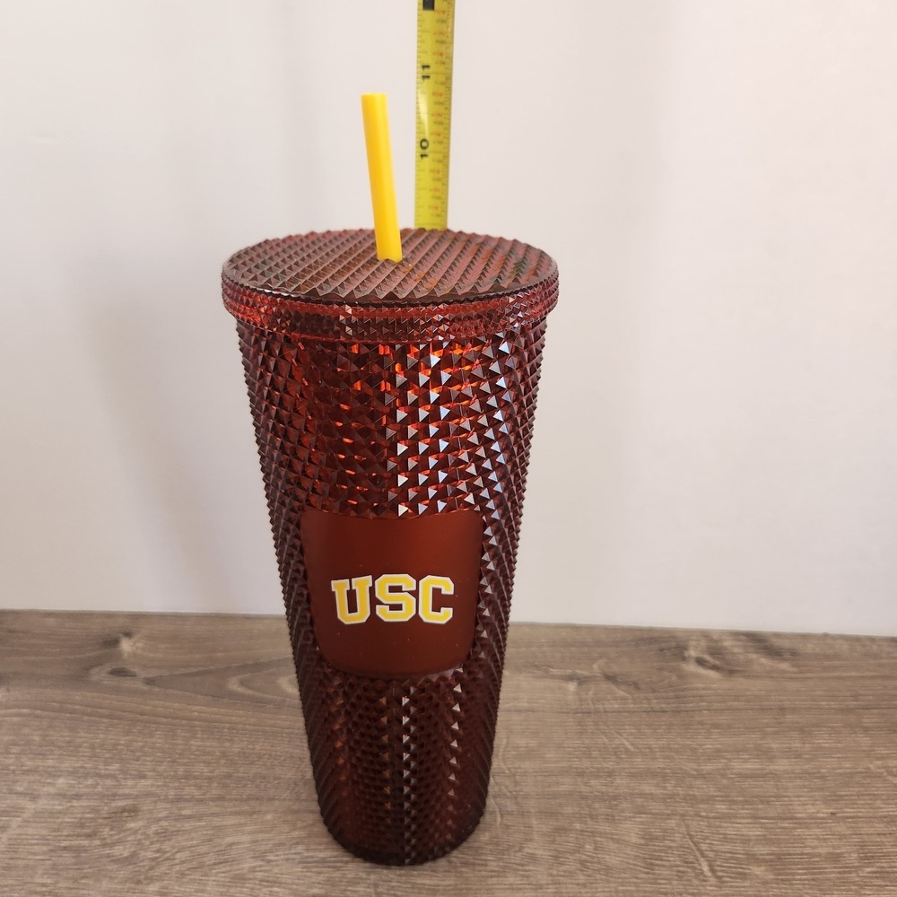 New 2024 USC Trojans Starbucks Studded 24oz Red Cold Drink Tumbler Southern Cal - Picture 7 of 7